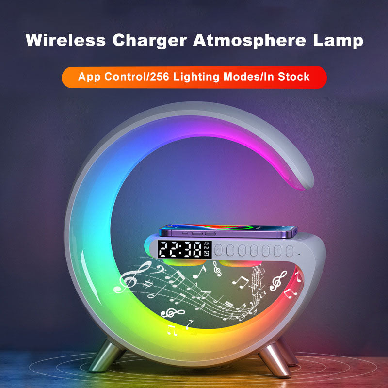 Intellicharge™ Wireless Charger Atmosphere Lamp With Bluetooth Speaker.