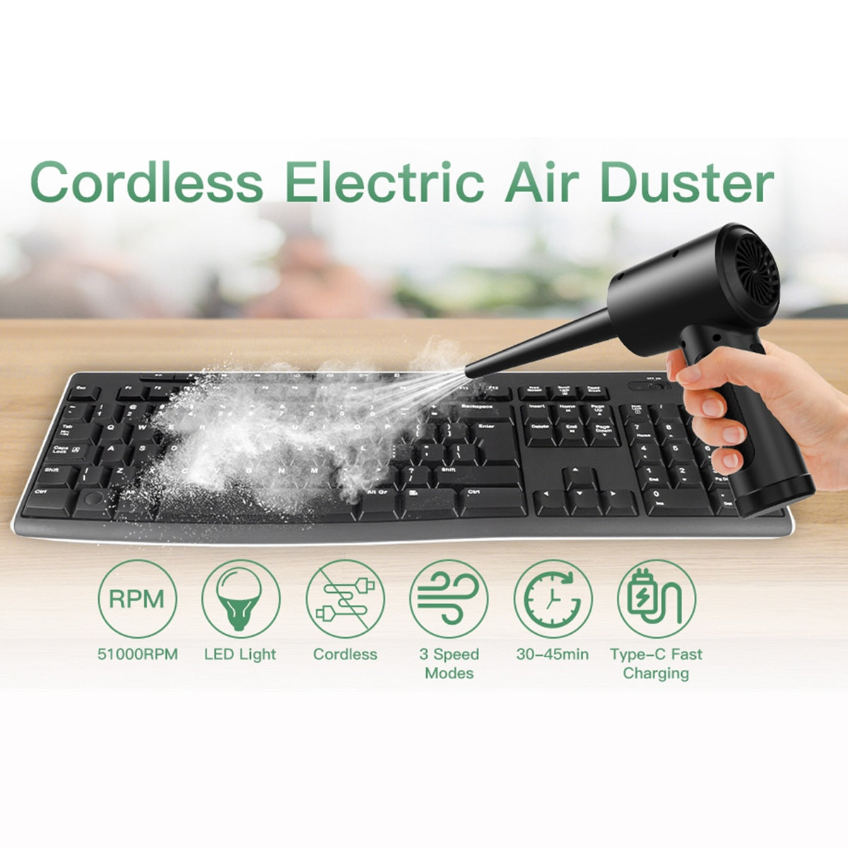 Air Wave™ Wirelessly Uses Powerful Air To Clean Electronics!